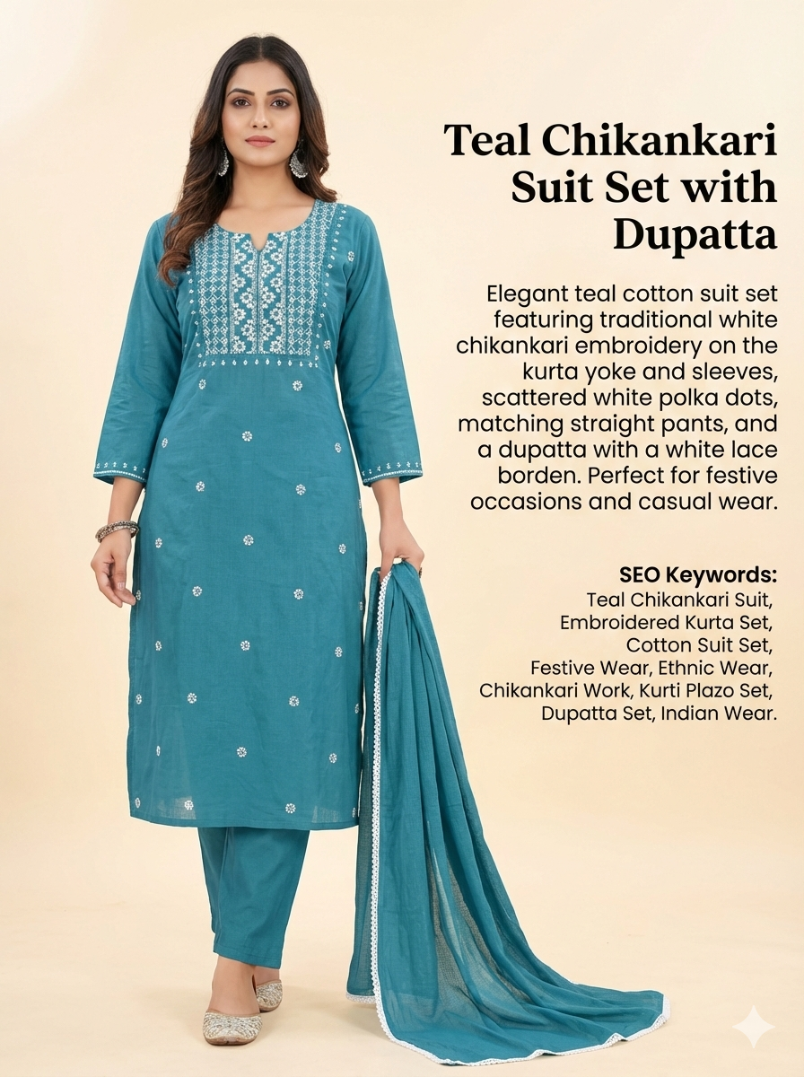 Cotton Kurta Set for Women with Dupatta – Elegant Ethnic Wear