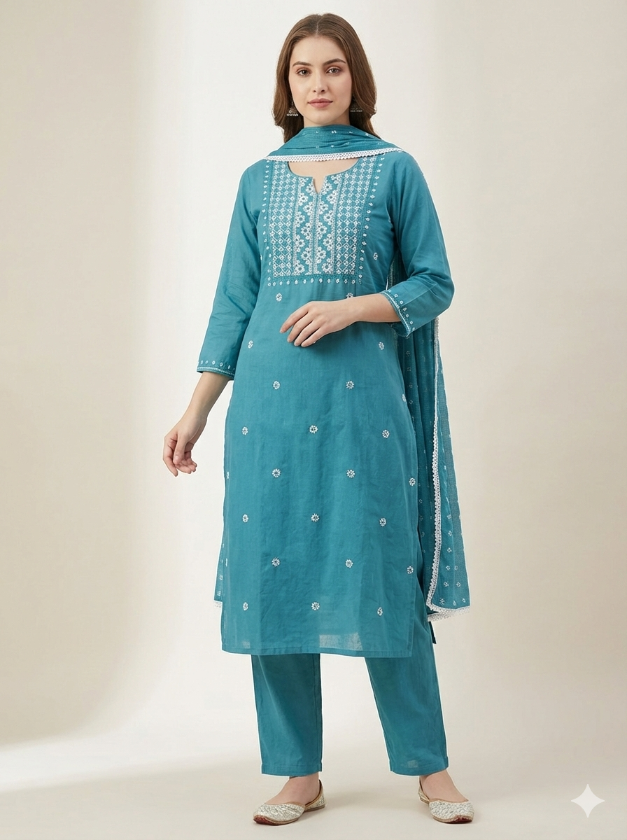 Cotton Kurta Set for Women with Dupatta – Elegant Ethnic Wear
